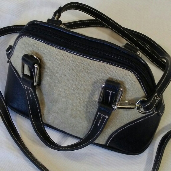 Anne Klein Handbags - Anne Klein 2 mini handbag- linen and black